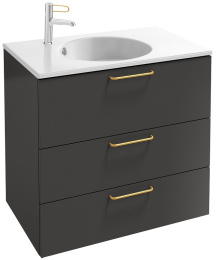 Тумба под раковину Jacob Delafon Odeon Rive Gauche 70 см, EB2531-RX-442, цвет серый антрацит глянцев