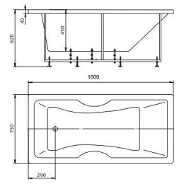 Акриловая ванна 150x75 Aquatek (FEN150-0000013)