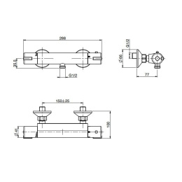 Термостат для душа F4075/1CR FIMA Carlo Frattini FIMATHERM