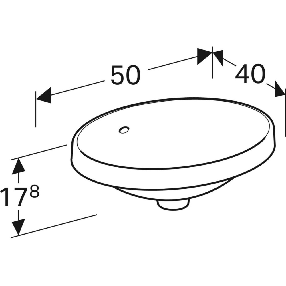Geberit Variform 500.708.01.2 Раковина, встраиваемая сверху, накладная