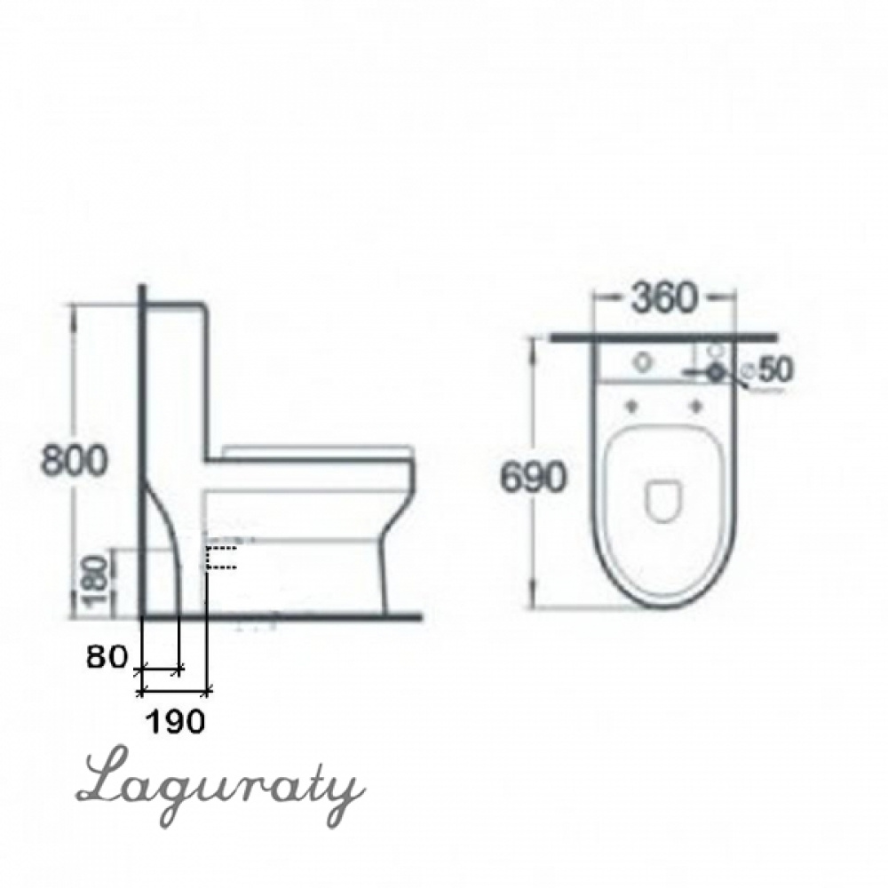 Напольный унитаз Laguraty 8074 крышка микролифт, с функцией биде и смесителем P1409