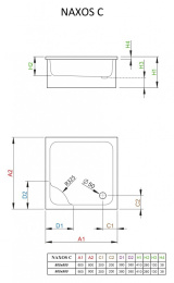 Акриловый поддон для душа Radaway Naxos C 80x80x41 белый SNC8841-28