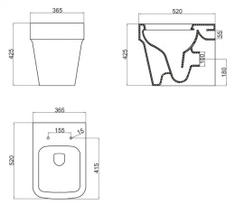 Приставной унитаз BelBagno Marco BB118CB, безободковый