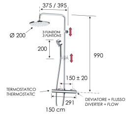 Фото Душевая система термостатическая Remer EQ37330FG
