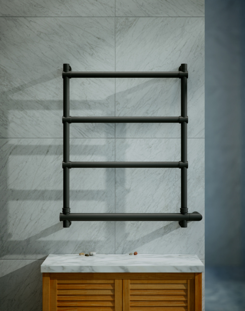 Фото Полотенцесушитель электрический Margaroli Sole 542 5424704NONB черный матовый