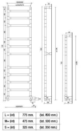 Полотенцесушитель электрический Margaroli Sereno 584-11 BOX 325мм, 5843211BNNB, крашеный никель