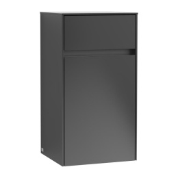 Фото Villeroy Boch Collaro C03200PD Шкаф боковой для ванной комнаты, петли слева (Black Matt Lacquer)