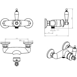 Фото Смеситель для душа Boheme Vogue (224) хром