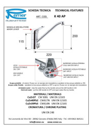 Смеситель Remer для кухни RR K40AP