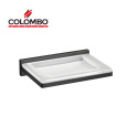 Colombo Design LOOK B1601.GM - Стеклянная мыльница в комплекте с настенным держателем (графит шлифов