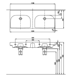 Раковина двойная IFO Grandy 120 RP211120140