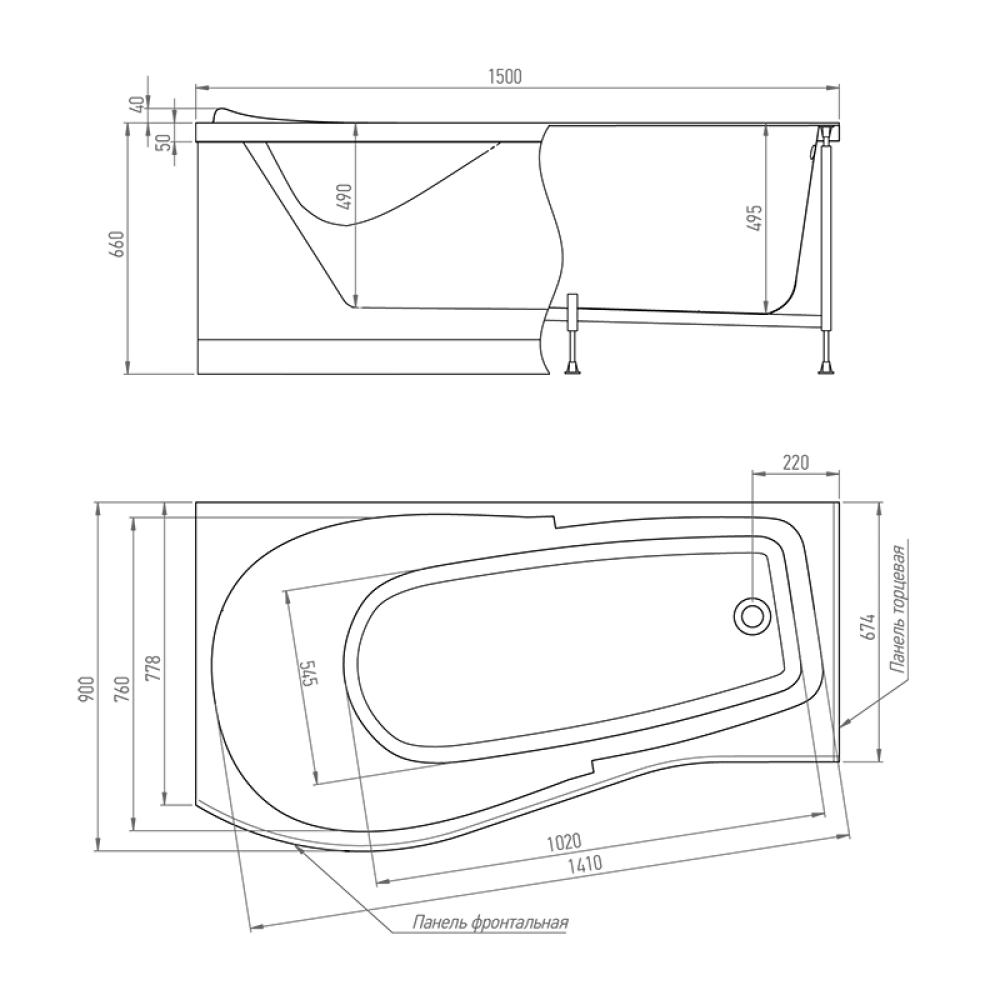Фото Акриловая ванна 150x90 Timo (VINO1590L)