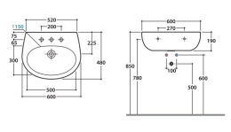 Фото Раковина подвесная Globo Grace (GR060.BI) белый