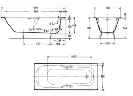Фото Ванна чугунная 160х70 Jacob Delafon PRELUDE E2934-00