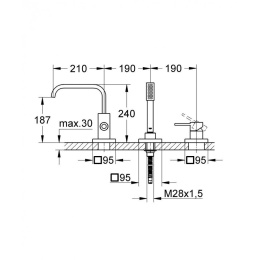 Grohe Allure 19316000 Смеситель для ванны, на бортик