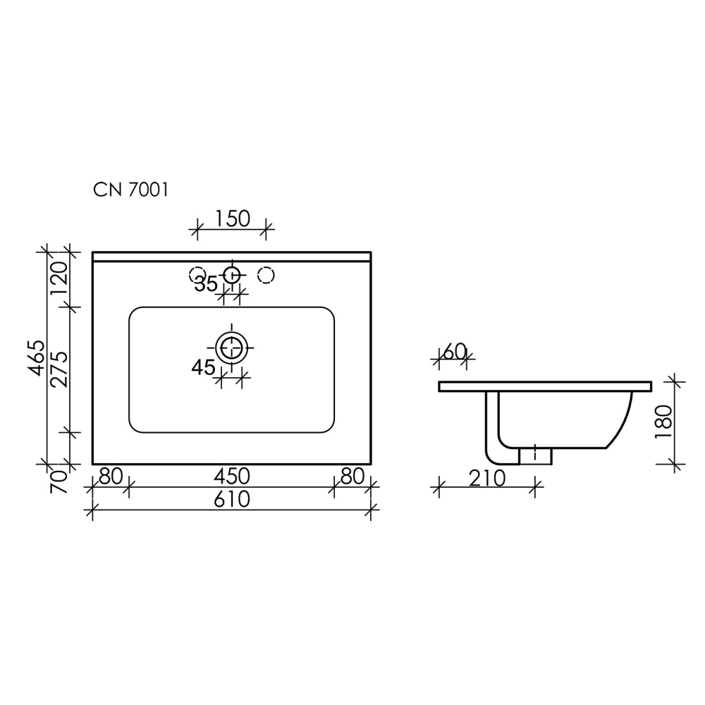 Раковина Ceramicanova Element 61 CN7001MB черная матовая