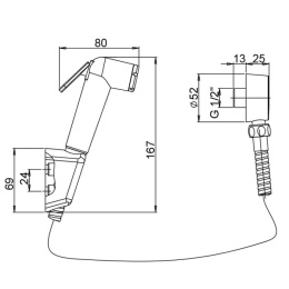 Фото Гигиенический душ Paini Forza 53CR174KITABS хром