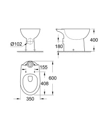 Фото Grohe Bau Ceramic 39428000 Унитаз напольный стандартный