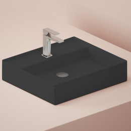 Фото Раковина накладная 55 см ArtCeram Scalino (SCL007 17 00) черный матовый
