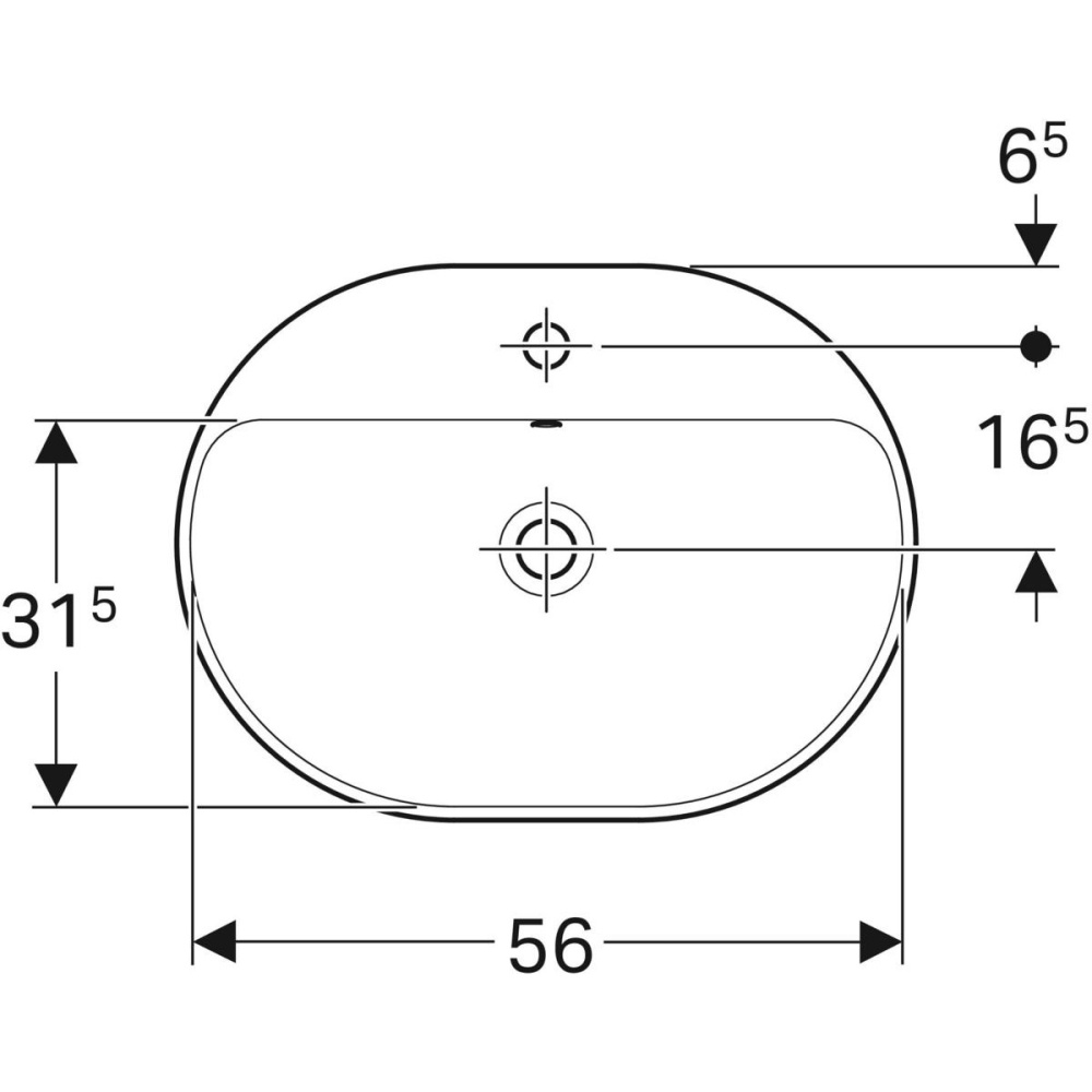 Geberit Variform 500.732.01.2 Раковина, встраиваемая сверху, накладная