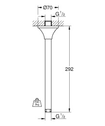 Grohe Grandera 27982000 Душевой кронштейн, потолочный
