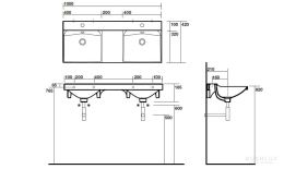 Раковина двойная Kerasan Buddy 340401*1