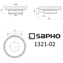 Sapho Olymp 1321-02 Мыльница OLYMP керамическая с подставкой, настенная, хром