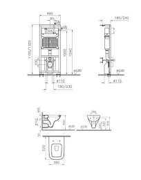 Инсталляция и унитаз Vitra S20 (9004B003-7204) белый