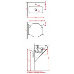 Раковина 55 см ArtCeram La Fontana (LFL002 01 51) белый