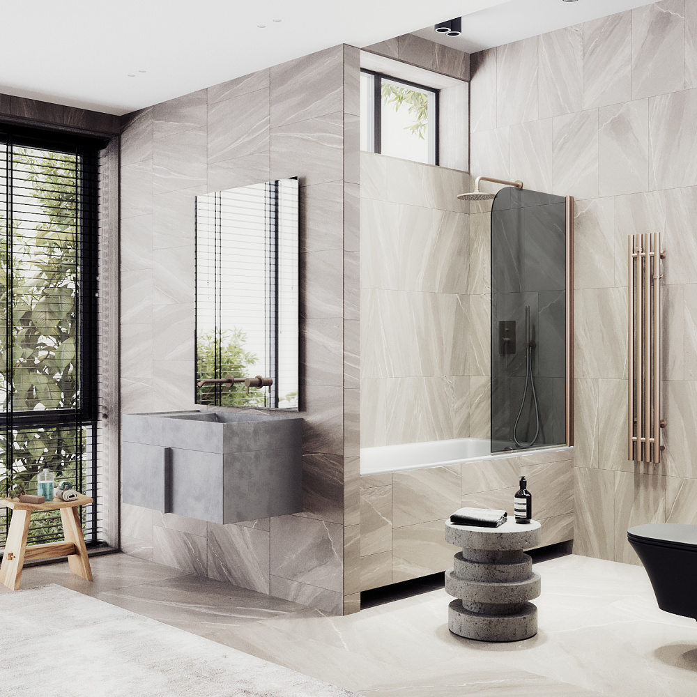 Фото Шторка на ванну Maybah Glass MGV-613-2 поворотная на монопетле