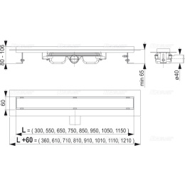 Водоотводящий желоб AlcaPlast (APZ106-1050)