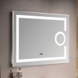 MELANA Зеркало с LED-подсветкой-8060 подогрев/часы/космет.зеркало (MLN-LED090-1)