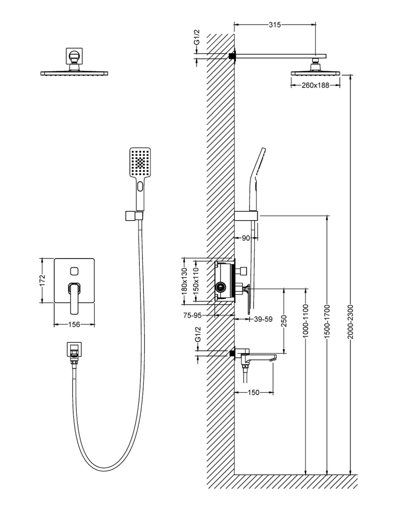 Душевая система Timo Selene (SX-4399/00SM) хром
