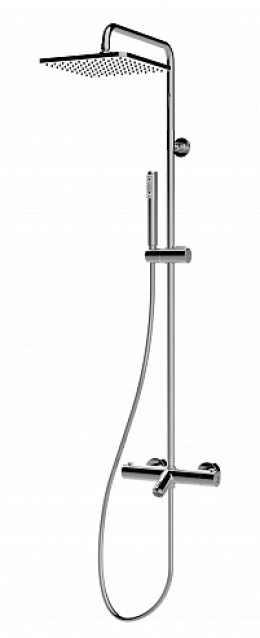 BOSSINI COSMO L10403.030 Душевой комплект с термостатом для ванны, верхний душ 230х230 мм, хром (030