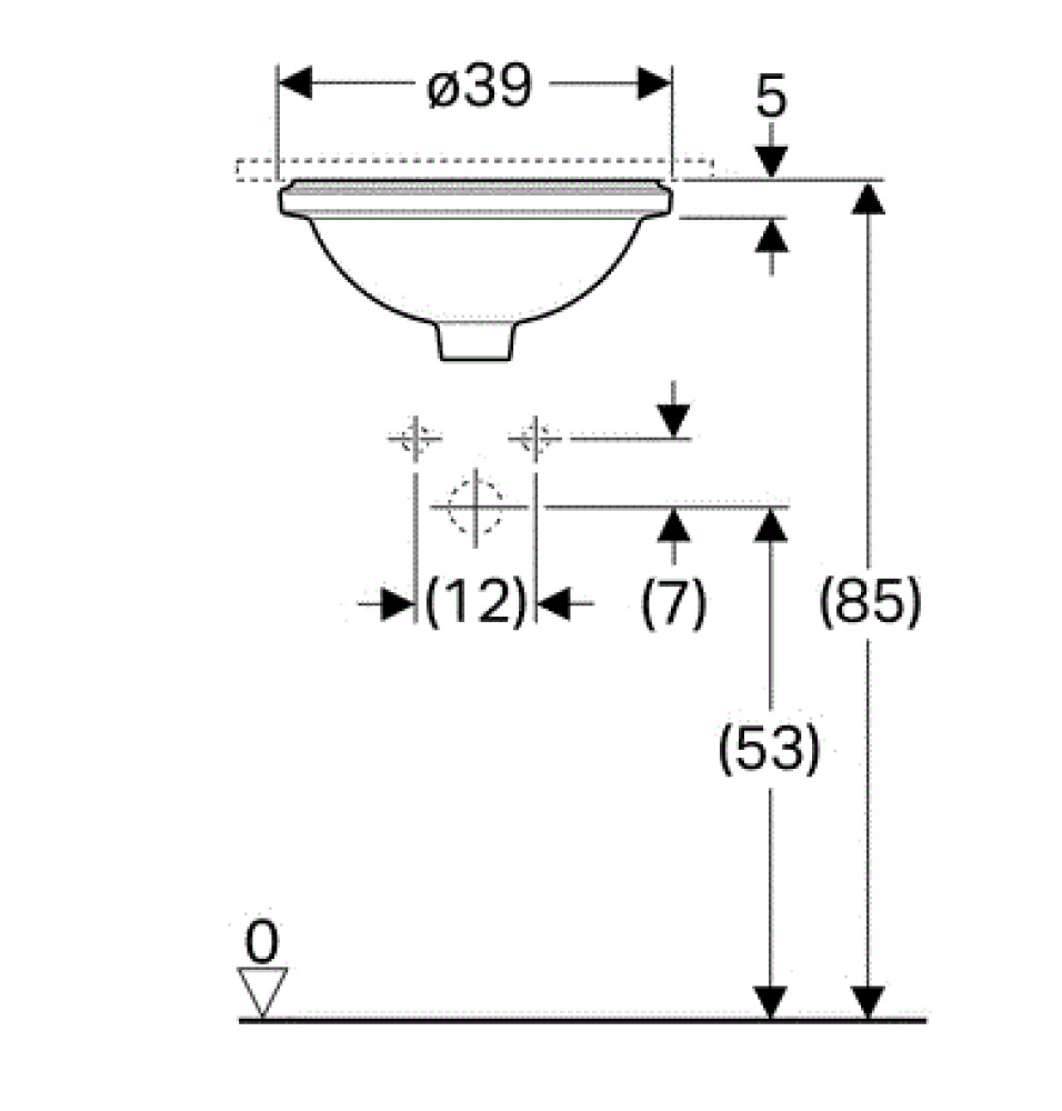 Geberit Variform 500.744.01.2 Раковина, встраиваемая снизу