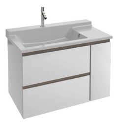 Тумба под раковину Jacob Delafon Soprano 100 см, EB1334-N08-N18, цвет - белый глянец/матовый базальт