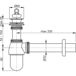 Сифон для раковины AlcaPlast A437