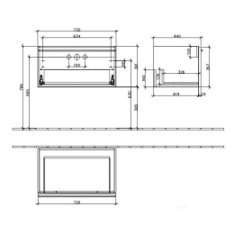 Тумба под раковину A291N1BM VILLEROY&BOCH Central Line, 730 x 381 x 440 мм