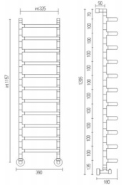 Полотенцесушитель водяной Margaroli Vela (Вела) 488-11 DX/SX, левый/правый, 4884711