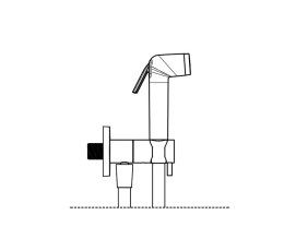 Фото Гигиенический душ в комплекте с прогрессивным смесителем Almar Atthis E136009.AB (чёрный хром шлифов