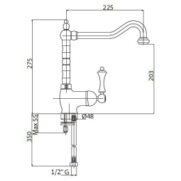 Смеситель Cezares Margot MARGOT-LLM2-01-Bi для мойки, хром/белый