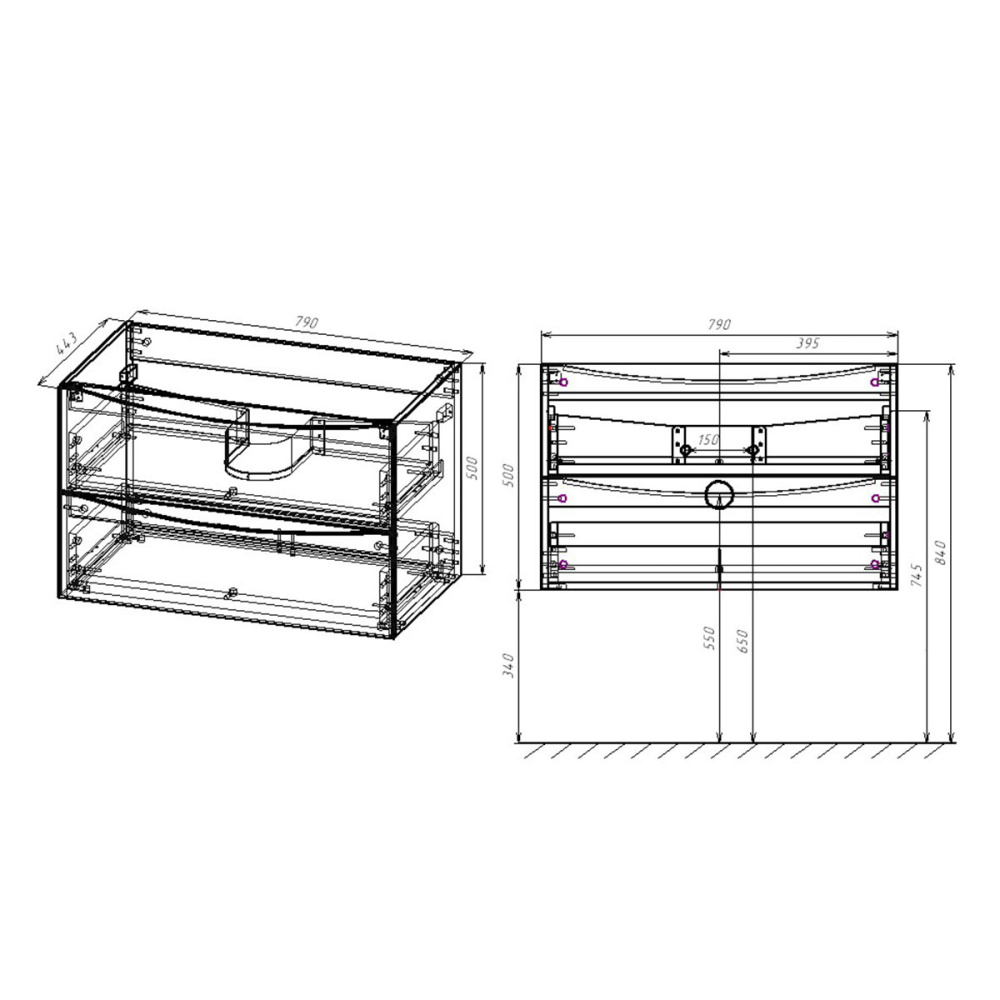 База под раковину Vincea Mia (VMC-2MA800VO) V.Oak