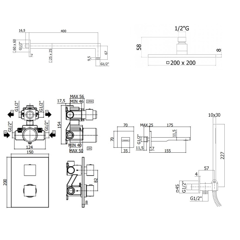 Комплект для душа Paffoni ELLE (KITLEQ519NO120) черный матовый