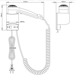 Фото Фен настенный Mediclinics SC0020 цвет Белый