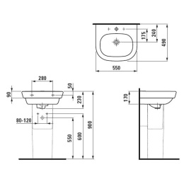 Раковина Laufen LB3 Modern 8.1268.3.000.104.1 55*49 см