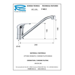 Смеситель Remer для кухни RR F40   35mm