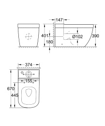 Унитаз компакт Grohe Euro Ceramic 39338000 безободковый