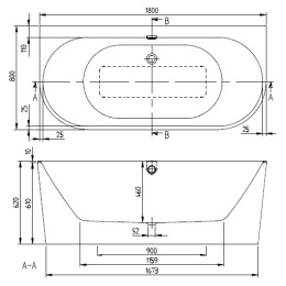 Квариловая ванна Villeroy&Boch Oberon 2.0 (UBQ180OBR9CD00V-01) альпийский белый