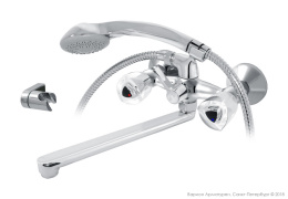 Фото Смеситель для ванны/раковины Хром, плоский излив 330 мм Варион 701414