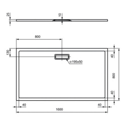 Поддон душевой Ideal Standart Ultra Flat New T4471V1 160 x 80 см ультратонкий, прямоугольный, белый